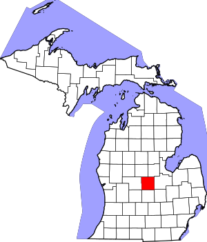 Map Of Michigan Highlighting Gratiot County