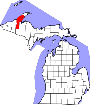 Map Of Michigan Highlighting Houghton County