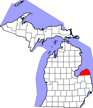 Map Of Michigan Highlighting Huron County
