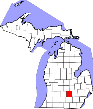 Map Of Michigan Highlighting Ingham County