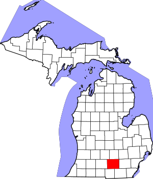 Map Of Michigan Highlighting Jackson County