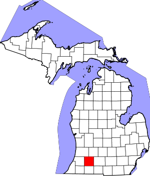 Map Of Michigan Highlighting Kalamazoo County