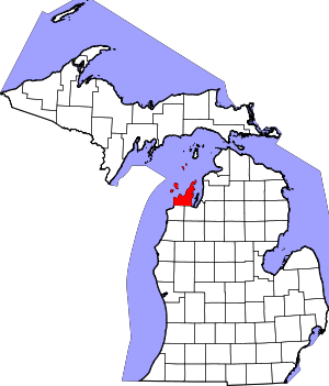 Map Of Michigan Highlighting Leelanau County