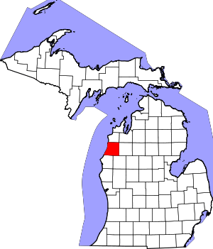 Map Of Michigan Highlighting Manistee County