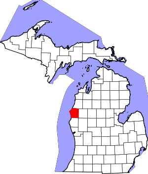 Map Of Michigan Highlighting Mason County