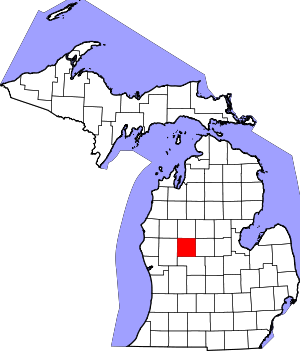 Map Of Michigan Highlighting Mecosta County