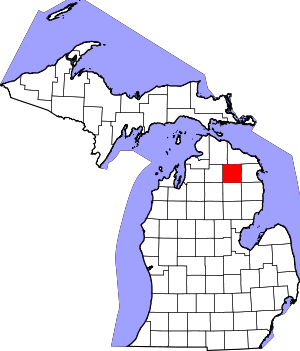 Map Of Michigan Highlighting Montmorency County