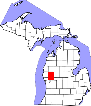 Map Of Michigan Highlighting Newaygo County