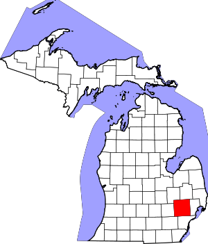 Map Of Michigan Highlighting Oakland County