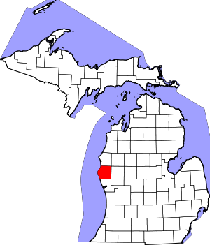 Map Of Michigan Highlighting Oceana County