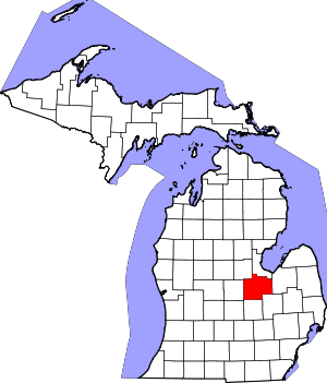 Map Of Michigan Highlighting Saginaw County