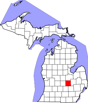 Map Of Michigan Highlighting Shiawassee County