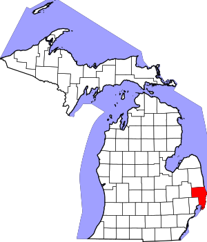 Map Of Michigan Highlighting St. Clair County