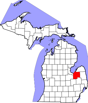 Map Of Michigan Highlighting Tuscola County