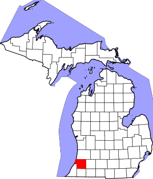 Map Of Michigan Highlighting Van Buren County