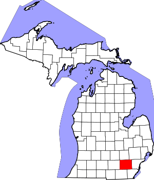 Map Of Michigan Highlighting Washtenaw County