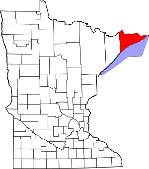 Map Of Minnesota Highlighting Cook County