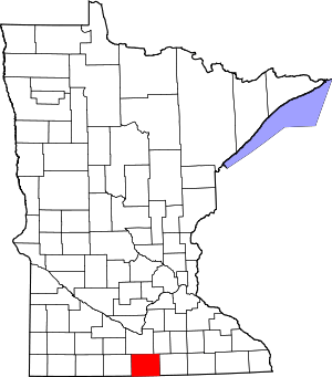 Map Of Minnesota Highlighting Faribault County