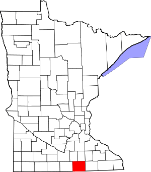 Map Of Minnesota Highlighting Freeborn County