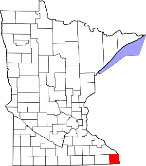 Map Of Minnesota Highlighting Houston County