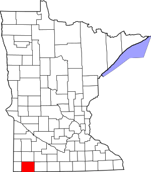 Map Of Minnesota Highlighting Nobles County