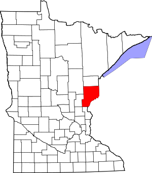 Map Of Minnesota Highlighting Pine County