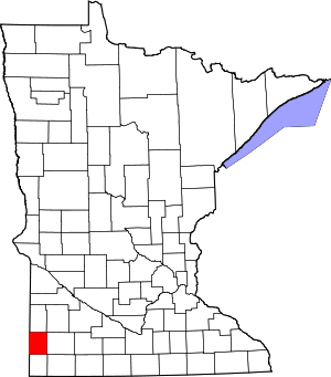 Map Of Minnesota Highlighting Pipestone County