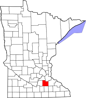 Map Of Minnesota Highlighting Rice County