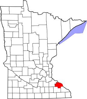 Map Of Minnesota Highlighting Wabasha County