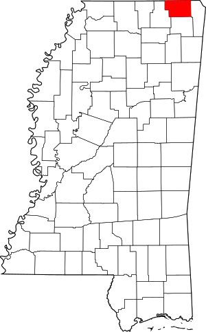 Map Of Mississippi Highlighting Alcorn County