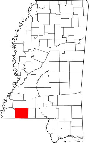 Map Of Mississippi Highlighting Amite County