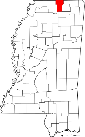 Map Of Mississippi Highlighting Benton County