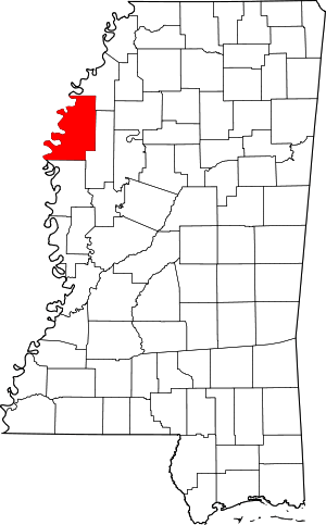 Map Of Mississippi Highlighting Bolivar County