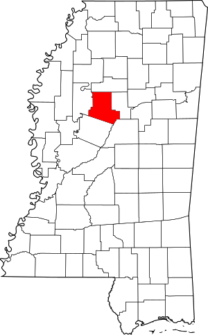 Map Of Mississippi Highlighting Carroll County