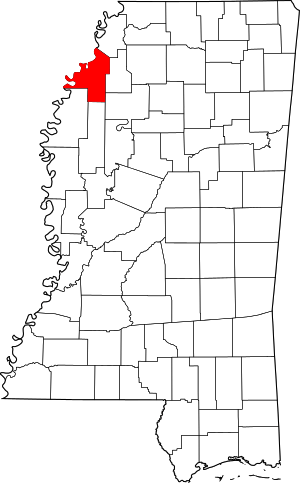 Map Of Mississippi Highlighting Coahoma County