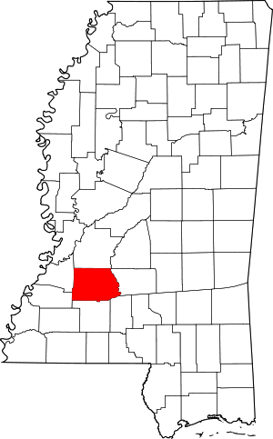 Map Of Mississippi Highlighting Copiah County