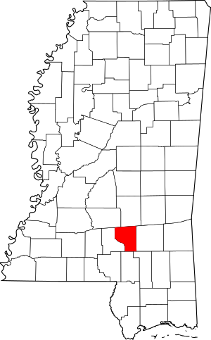 Map Of Mississippi Highlighting Covington County