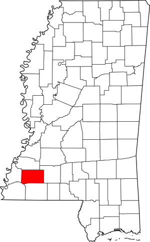 Map Of Mississippi Highlighting Franklin County