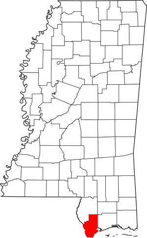 Map Of Mississippi Highlighting Hancock County