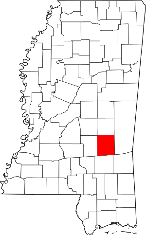 Map Of Mississippi Highlighting Jasper County