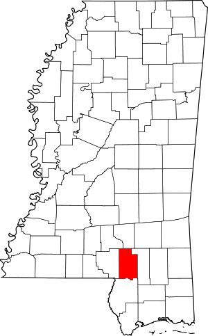 Map Of Mississippi Highlighting Lamar County