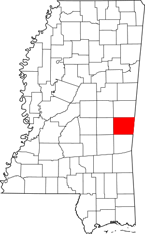 Map Of Mississippi Highlighting Lauderdale County