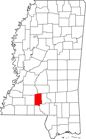 Map Of Mississippi Highlighting Lawrence County