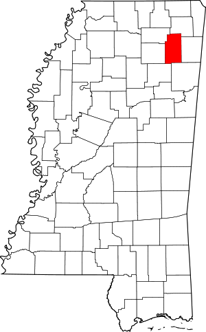 Map Of Mississippi Highlighting Lee County