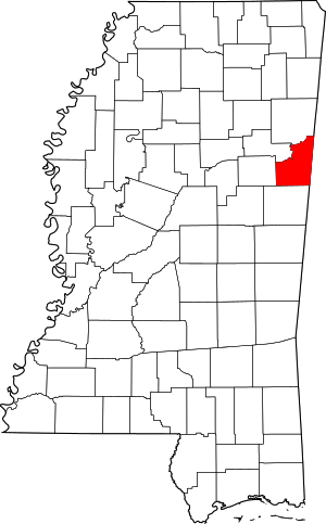 Map Of Mississippi Highlighting Lowndes County