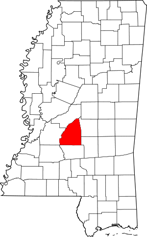 Map Of Mississippi Highlighting Rankin County