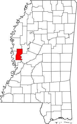 Map Of Mississippi Highlighting Sharkey County