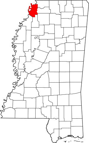 Map Of Mississippi Highlighting Tunica County