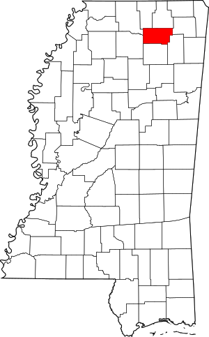 Map Of Mississippi Highlighting Union County