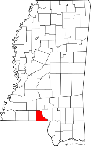 Map Of Mississippi Highlighting Walthall County